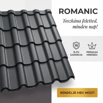 ROMANIC 40 Cserepeslemez Ral7024 Grafitszürke Matt 0.50 MM