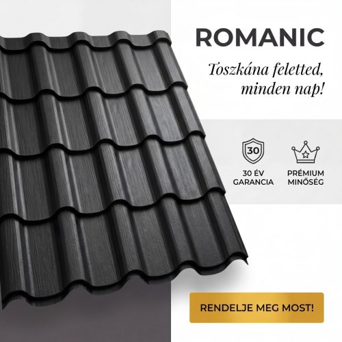 ROMANIC 40 Cserepeslemez Famintás Paliszander Feketeében 0.50MM