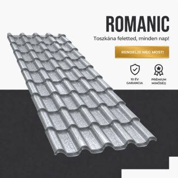 ROMANIC 35 Cserepeslemez Horganyzott  0.60 MM